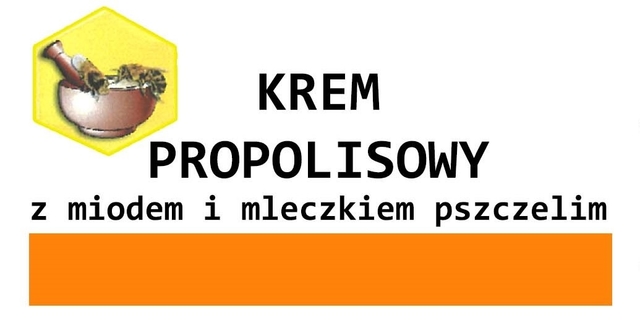 Krem propolisowy z miodem i mleczkiem pszczelim 50ml etykieta